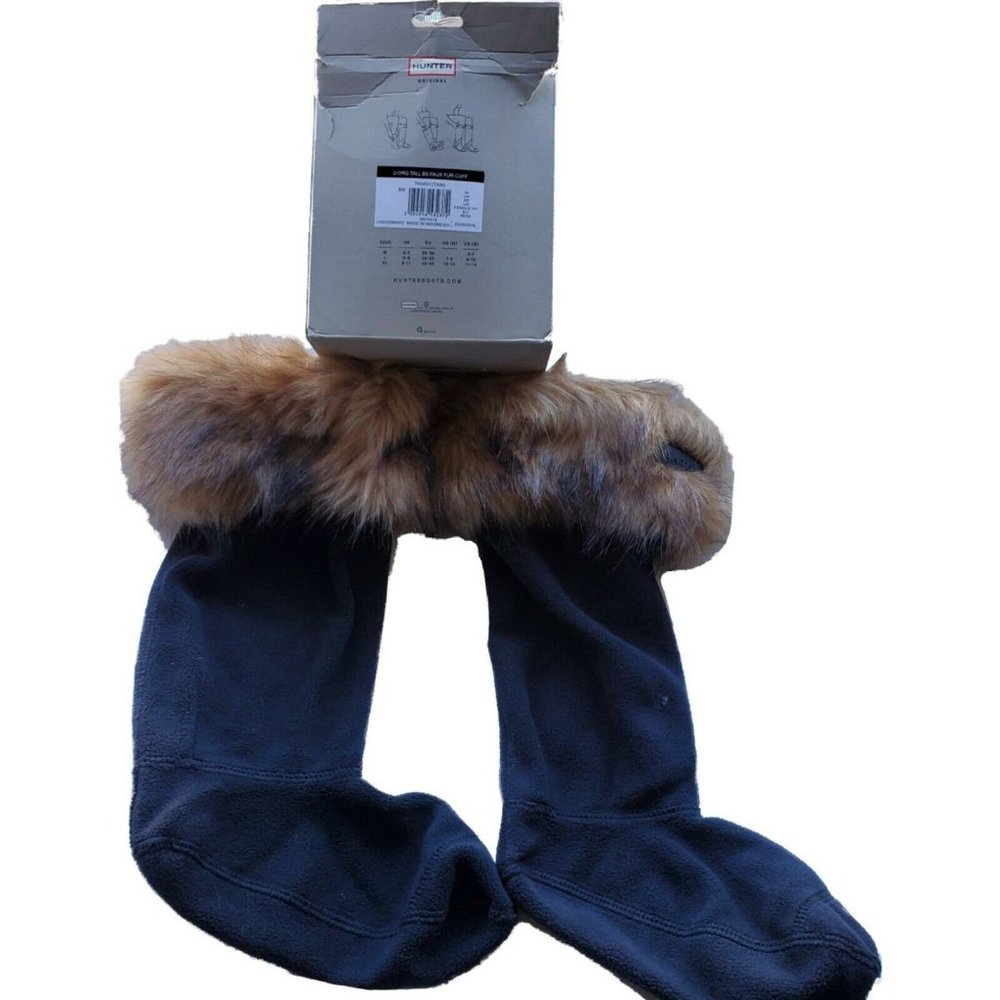 SOLD Hunter Boot Sock Tall Faux Fur Cuff Tawny - Picture 2 of 5